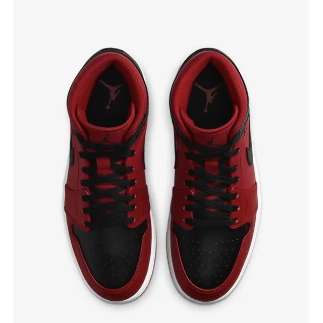 Ni - ke Air Jordan 1 Mid Shoes Gym Red Black White 554724-660 Men's Size 10 New