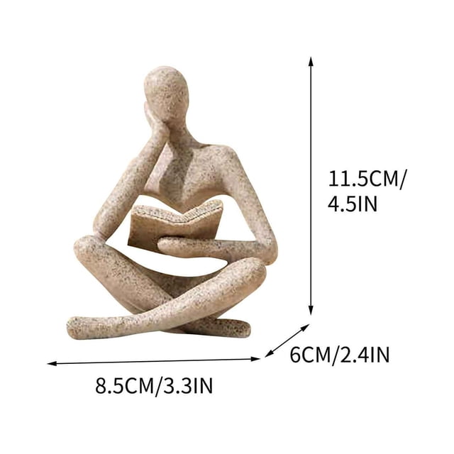 Abstract Figure Reading Statue Decorative Bookshelf Desk Ornament