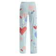 thumbnail image 7 of Women's Drawstring Valentine's Day Printed Casual Pants, Elastic Waist Lounge Pants for Women, Holiday Themed Sleepwear Pajama Pants, Comfortable Fit,Wine,XL, 7 of 7