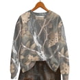 thumbnail image 7 of Women's Camo Sweatshirts Long Sleeve Maple Leaf Pullover Sweatshirt Trendy Fashion Crewneck Shirts Fall Tops, 3XL Gray, 7 of 7