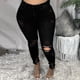 thumbnail image 3 of Puntoco Mujeres Slim Washed Ripped Hole Gradient Long Jeans Denim Sexy Pantalones regulares Puntoco Puntoco-865, 3 of 6