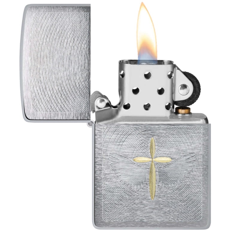 Zippo 46479 Angel Aura Design Brushed Chrome Metal Pocket Lighter