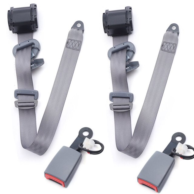 SHZICMY Adjustable Seat Belt Retractable 3 Point Car Seat Belts Seatbelts Gray