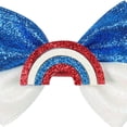 thumbnail image 5 of Wxirdiow Toddler Girls Bow Clips 4th of July Bow Hair Clips Sparkly Patriotic Hair Bows Cheer Barrettes Alligator Clip Square Rhinestone Hair Bow Hairgrips Blue Size,3-12 Years, 5 of 6