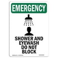 thumbnail image 1 of SignMission OS-EM-A-1218-V-10542 Panneau d'Urgence OSHA 12 x 18 Po - Douche & Eyewash avec Symbole, 1 of 1