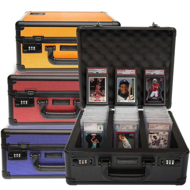 Panopply Étui de Rangement pour Cartes Graduées Psa à 3 Rangées 120+ Blindé, Étui pour Cartes Graduées, Étui Psa pour Cartes Graduées, Étui pour Cartes Psa, Étuis pour Cartes de Baseball pour le Rangement de Cartes de Sport (Noir)