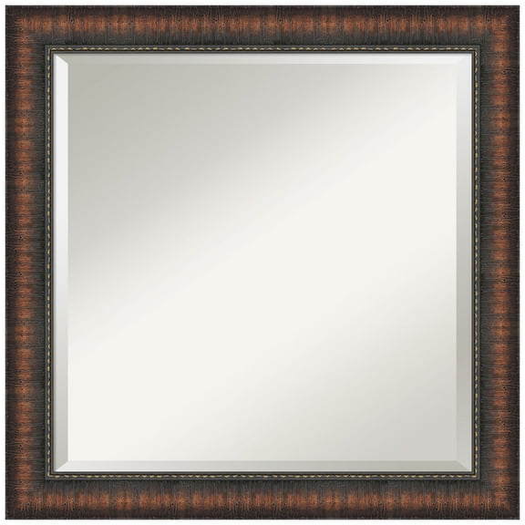 Amanti Art Caleb Brown Beveled Bathroom Wall Mirror
