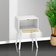 thumbnail image 6 of Nightstand Set of 2, Small Bed Side Table with Fluted Door, End Table with Solid Wood Legs, Mid-Century Bedside Table for Bedroom Small Space, 6 of 6