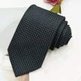 thumbnail image 2 of Wdhugt Men Formal Tie 8Cm Width Solid Color Polyester Hand Tie For Dress Shirt In Black Color Free Size One Piece Black, 2 of 3