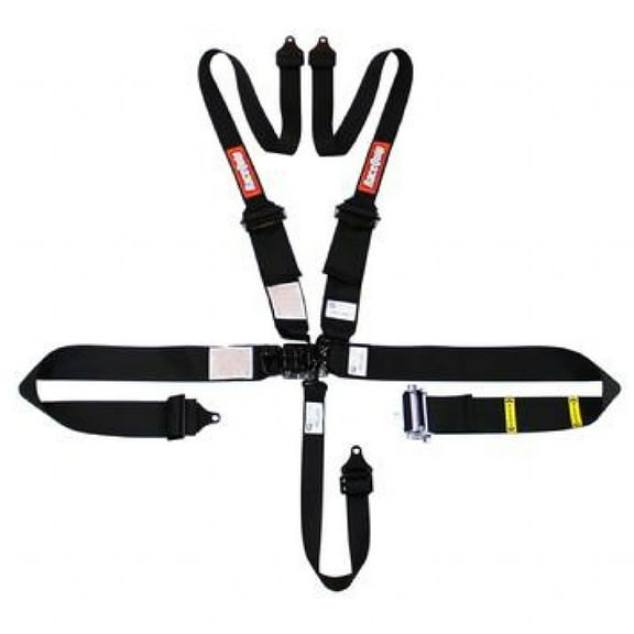 RaceQuip L & L 5pt Ratchet HNR Harness | Black | 815005