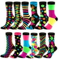 thumbnail image 2 of JOYIN 12 Pack Women Christmas Socks,Colorful Funky Paint Splash Colorblocks Crew Socks for Christmas Gift,Holiday or Birthday Gift, 2 of 10