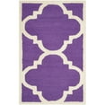 thumbnail image 4 of SAFAVIEH Cambridge Justine Geometric Quatrefoil Wool Runner Rug, Purple/Ivory, 2'6" x 8', 4 of 10