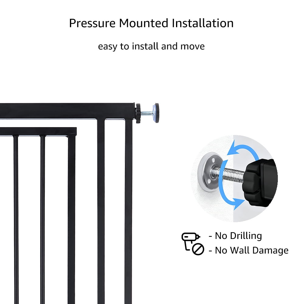 Unipaws Extra Tall Cat Gate, Adjustable 47’’-87’’ Height, Fits 27.5’’-32’’ Wide Openings, Dog Gate for Doorways Stairs, No Drilling Pet Safety Barrier Indoor Use, Metal Fence for Dogs Cats