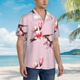 thumbnail image 5 of Japanese Cherry Blossom Sakura Hawaiian Shirts For Men, Summer Short-Sleeve Relaxed-Fit Button-Down Shirts Small, 5 of 9