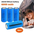 thumbnail image 1 of Zengest 26650 Li-ion Battery 6000mAh/3.7V Rechargeable Batteries, 4PCS, 1 of 9