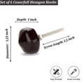 thumbnail image 7 of Perilla Home Wine Hexagon Ceramic Knob (Set of 6) Pull And Push For Handles Cabinet Door Home Interior Decorative Knobs for Home Kitchen Cupboard Bedroom Dresser Wardrobe Drawer Pulls, 7 of 7
