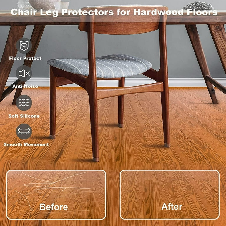 HEJULIK 36 Pcs Chair Leg Protectors for Hardwood Floors Silicone Chair Leg Floor Protectors with Felt Pads for Protecting Hard Floors from Scratches and Noise Walmart