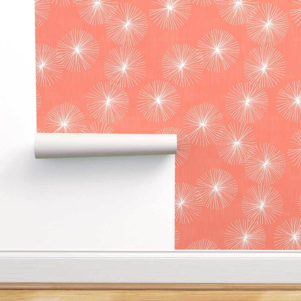 PeelandStick Removable Wallpaper Mid Century Modern Coral Large Scale