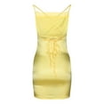 thumbnail image 4 of Summer Saving Wycnly Formal Dresses for Women Party Club Sexy Slim Backless Spaghetti Strap Mini Dresses Sleeveless V-Neck Solid 2024 Summer Short Dress Yellow m, 4 of 7