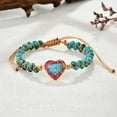 thumbnail image 3 of For Daughter - Love You Forever Jasper Heart Bracelet, You Are Always In Mine Heart From Mom Double Layer Natural Stone Beaded Wrap Adjustable inspirational Gift Jewelry, 3 of 7