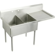 Elkay Wnsf8260rof Weldbilt 85-1/2" Double Basin Free Standing Stainless Steel Utility Sink