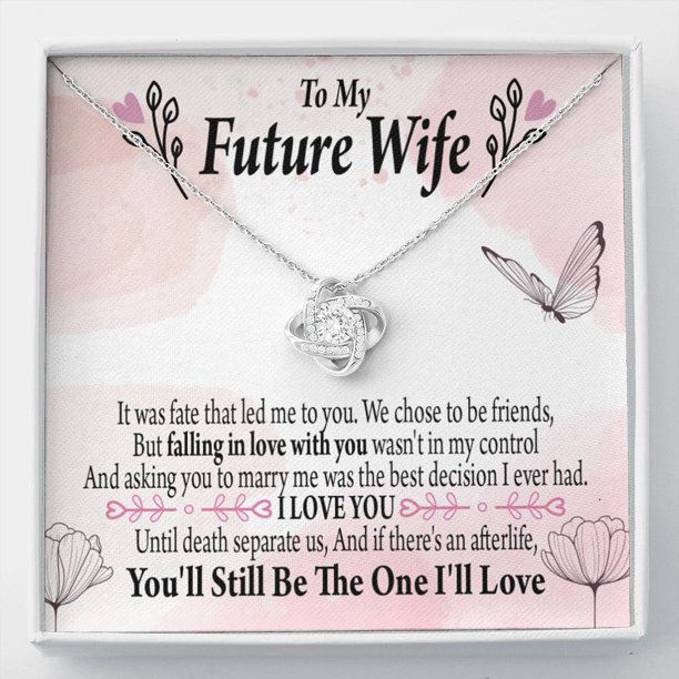 Express Your Love Gifts Future Wife The One Love Knot Pendant Necklace Stainless Steel W Cz Stone Walmart Com Walmart Com