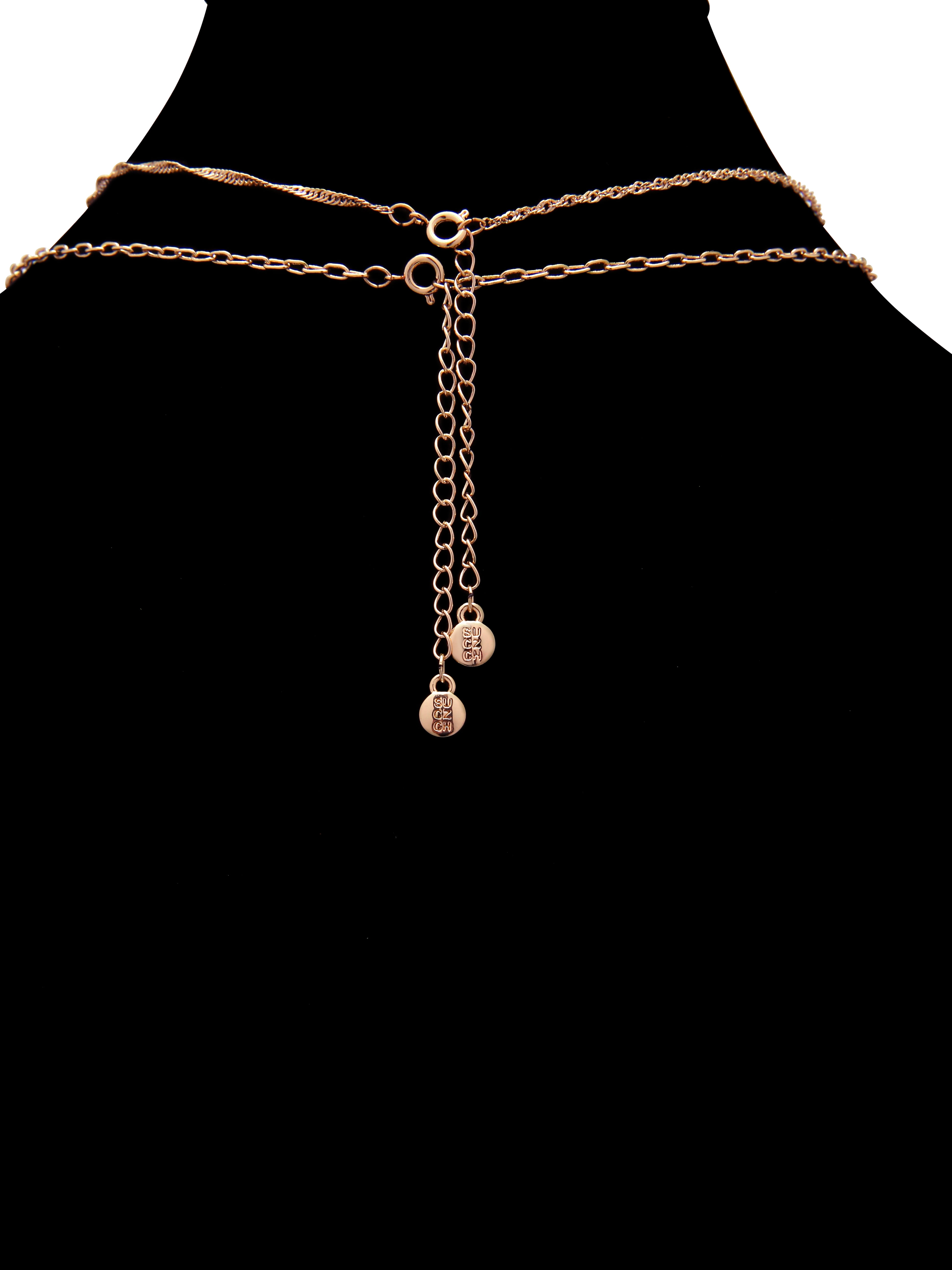 Believe by Brilliance Women's Daisy Double Necklace Set in 14KT Gold Flash Brass