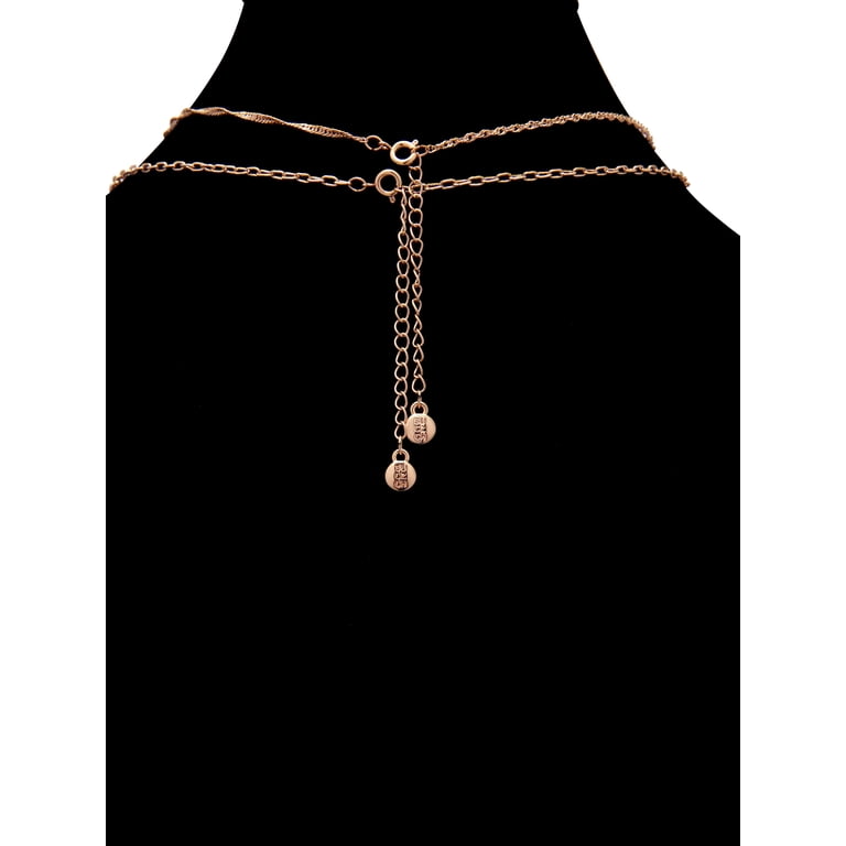 Believe by Brilliance Women's Daisy Double Necklace Set in 14KT