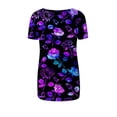 thumbnail image 5 of hoksml Vêtements d'Automne pour Femmes 2022 Mode Grande Taille Femme Décontractée Col Rond Imprimé Blouse Manches Courtes T-Shirt Tunique d'Été Hauts Liquidation, 5 of 5