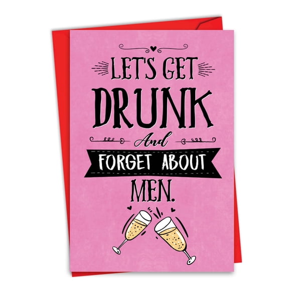 1 Funny Valentine's Day Card with Envelope - Forget About Men C3139VDG