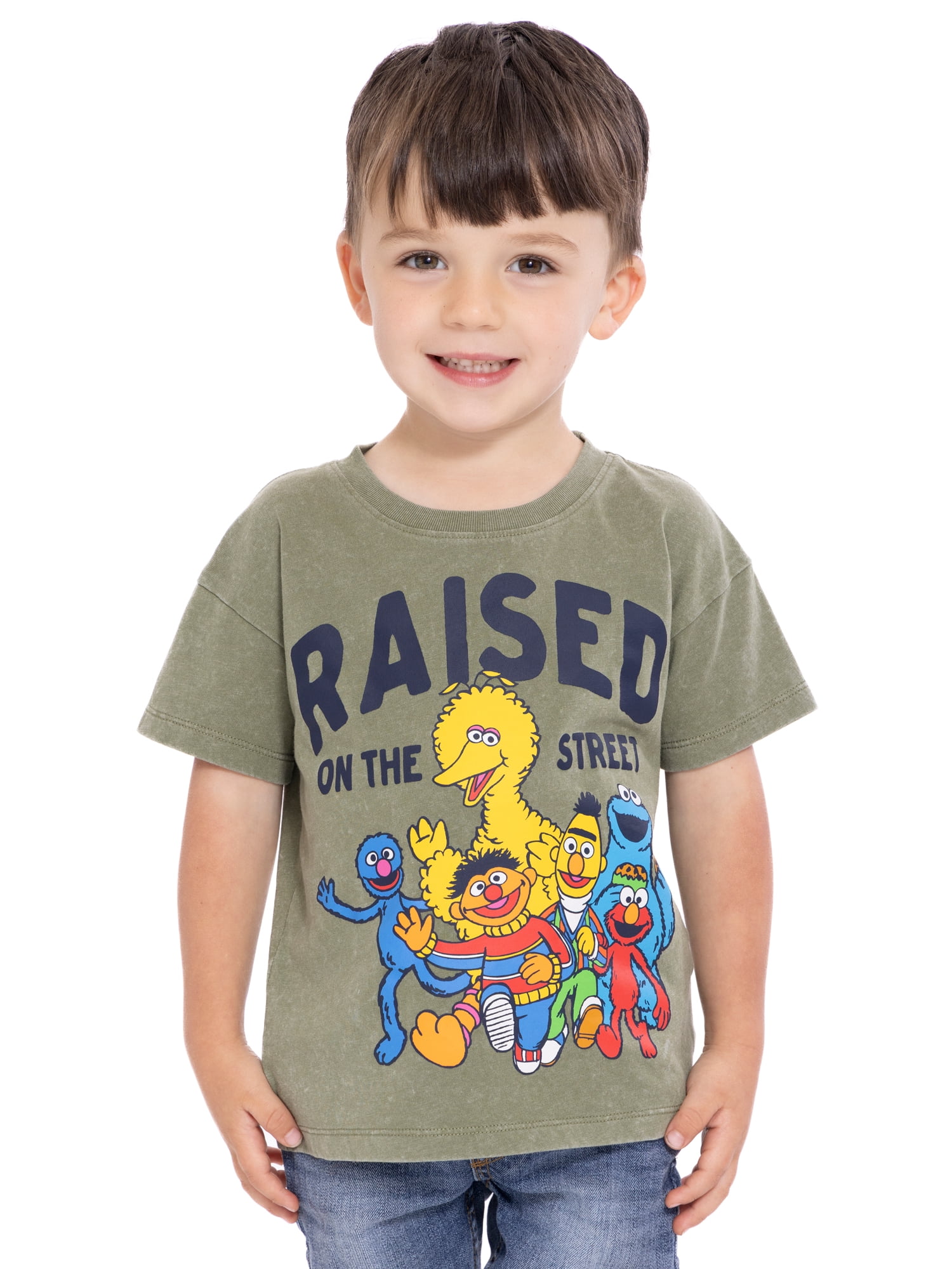 Sesame Street Toddler Short Sleeve Graphic Crewneck Tee, Sizes 12M-5T