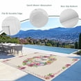thumbnail image 3 of Spring Floral Outdoor Rug for Patio/Deck/Porch, Non-Slip Large Area Rug 4 x 6 Ft, Watercolor Easter Eggs Wreath Plants Beige Indoor Outdoor Rugs Washable Area Rugs, Camping Rug Carpet Runner, 3 of 8