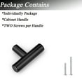 thumbnail image 4 of knobelite (12 Pack) Black Single Hole Kitchen Cabinet Knobs, (2 inch) 50mm Overall Length Cabinet Knobs, Door Hardware T Bar Drawer Knobs, Stainless Steel Cabinet Knobs for Drawer Dresser Pulls, 4 of 7