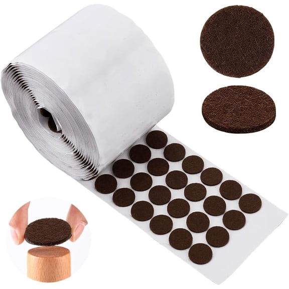 1000Pcs Furniture Pads Small Felt Pads Cabinet Door Bumpers 4/5 Inch Self-Adhesive Thick Felt Dots Bumper Pads for Cabinets Furniture Glass Wall Protection and Other Surfaces Brown