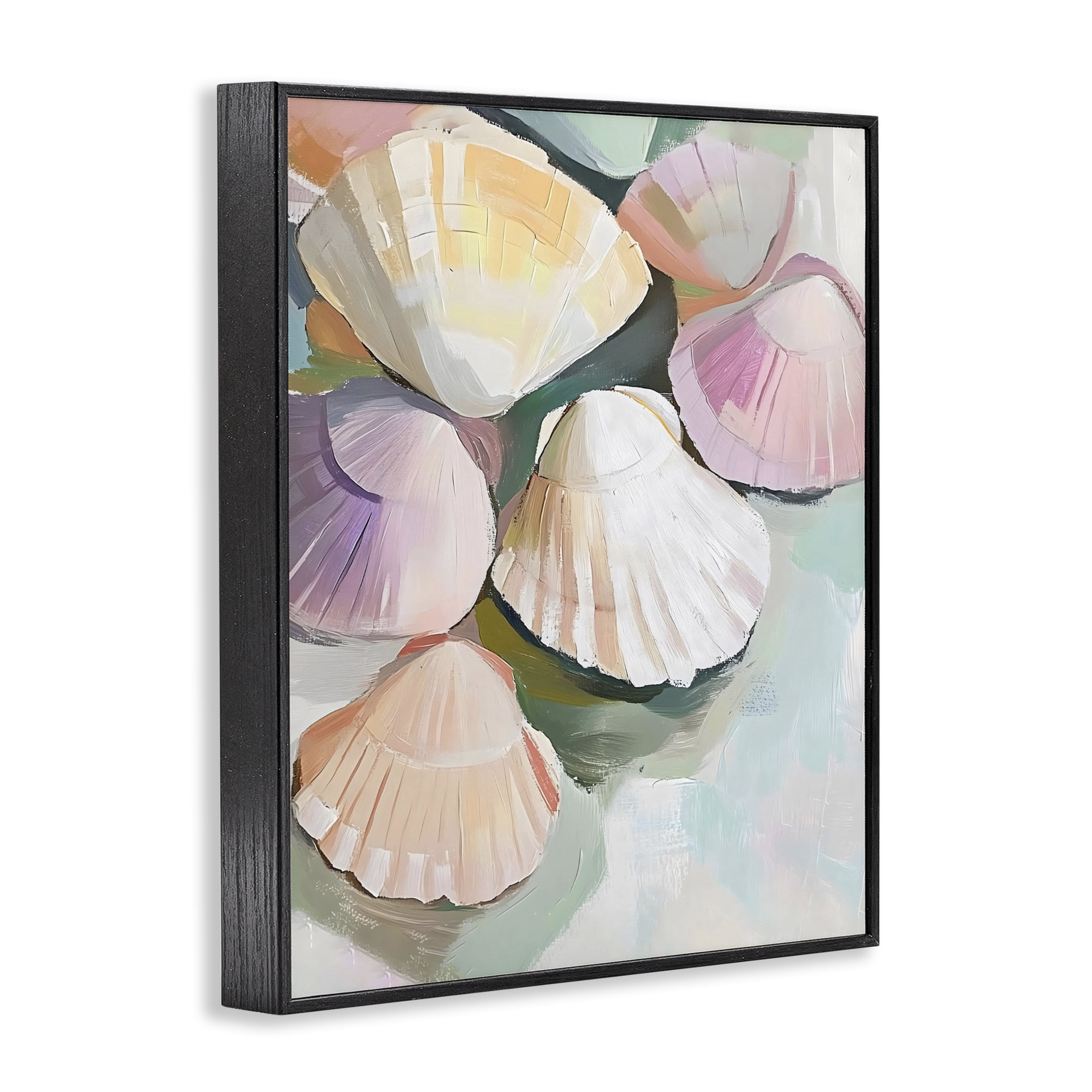 Stupell Industries Pink Seashells Marine Collection Black Framed Giclee Art, design by The Prints Vibe
