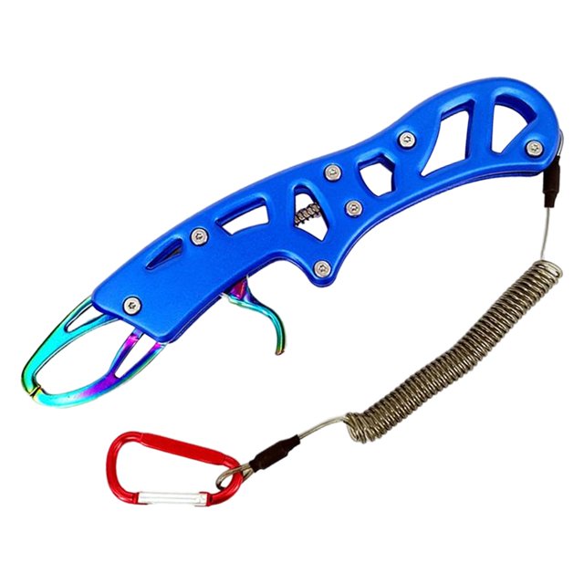 Pinza de labio de pescado, agarre de mandíbula de pescado de Metal, soportes de pescado, herramientas de pesca de material acero inoxidable para equipo de , Azul Sunnimix Pinza de labios de pesca