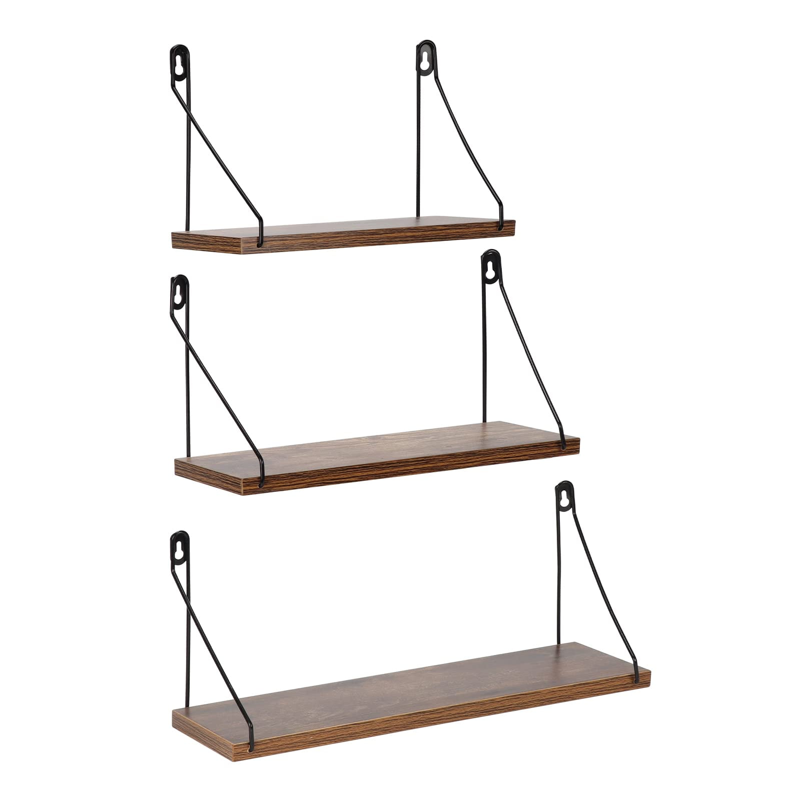 Amazon Brand \u2013 Rustic Floating Shelf, Metal Wire Wall Mounted Storage Shelves for Living