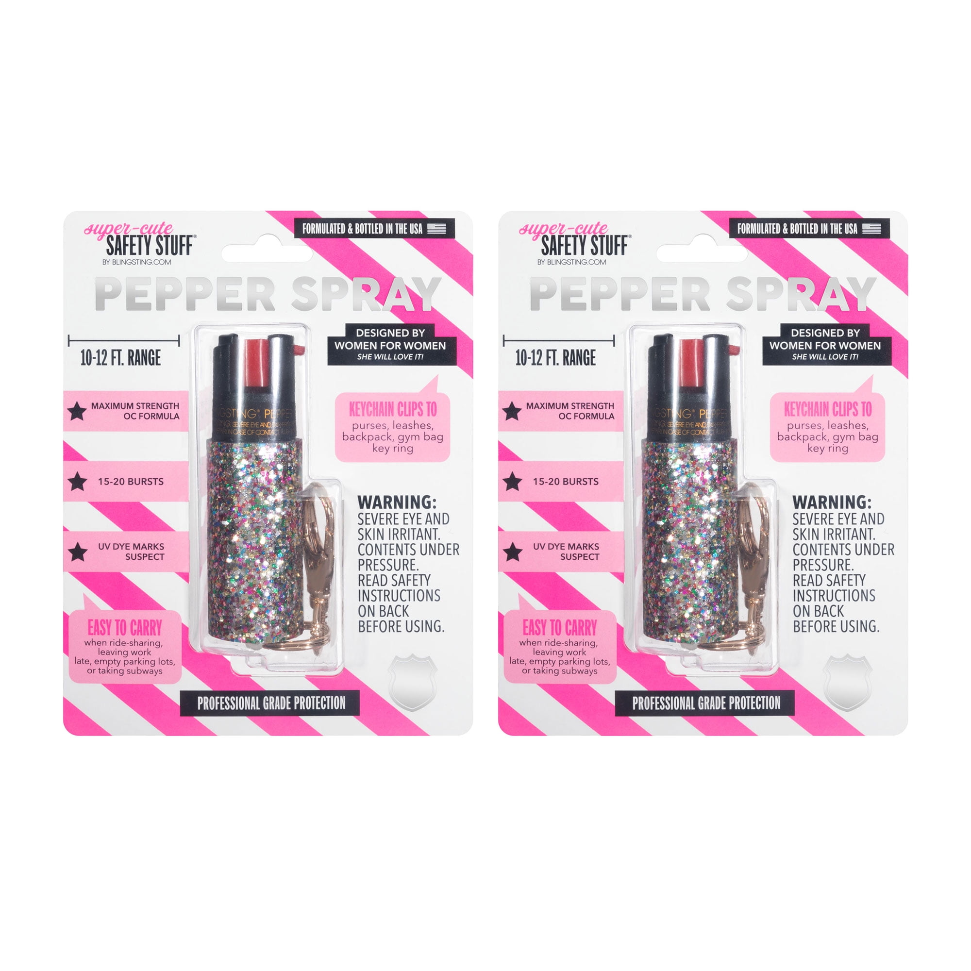 BLINGSTING Self Defense Kit - Pepper Spray With UV Dye & Personal Safety Alarm