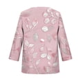 thumbnail image 4 of Mifsaly Plus Size Satin Shirts for Women 3/4 Sleeve Silk Tops V-Neck Summer Print Vacation Blouse Cozy Lightweight Tshirts Travel Airport Fashion Outfits XXL, 4 of 5