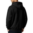 thumbnail image 5 of Men Full Zip Up Hoodie Sweatshirt Long Sleeve Drawstring Hood With Kangaroo Pocket Soft Fleece Casual Workout Streetwear Hooded Jacket Tops Black L, 5 of 7