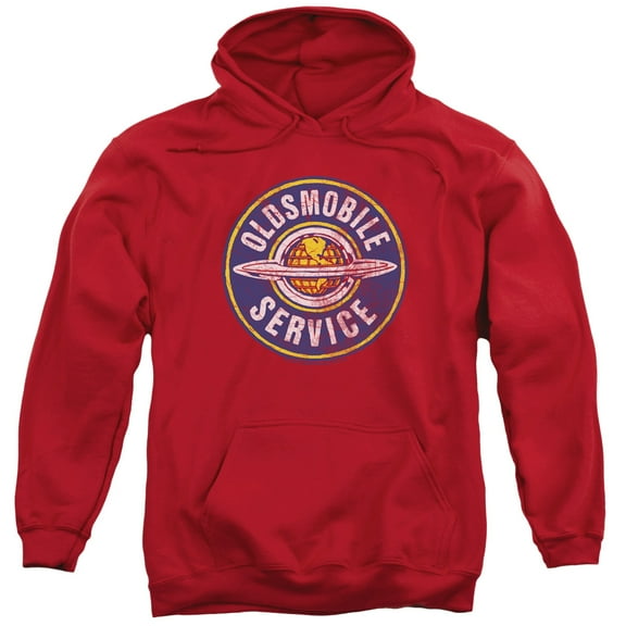 Oldsmobile Vintage Service Adult Pullover Hoodie Sweatshirt Red