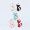 thumbnail image 5 of K-KED 100 Pcs Multicolor Alloy Enamel Cat Charms Pendant 15X8MM Diy Making D20126-White, 5 of 9