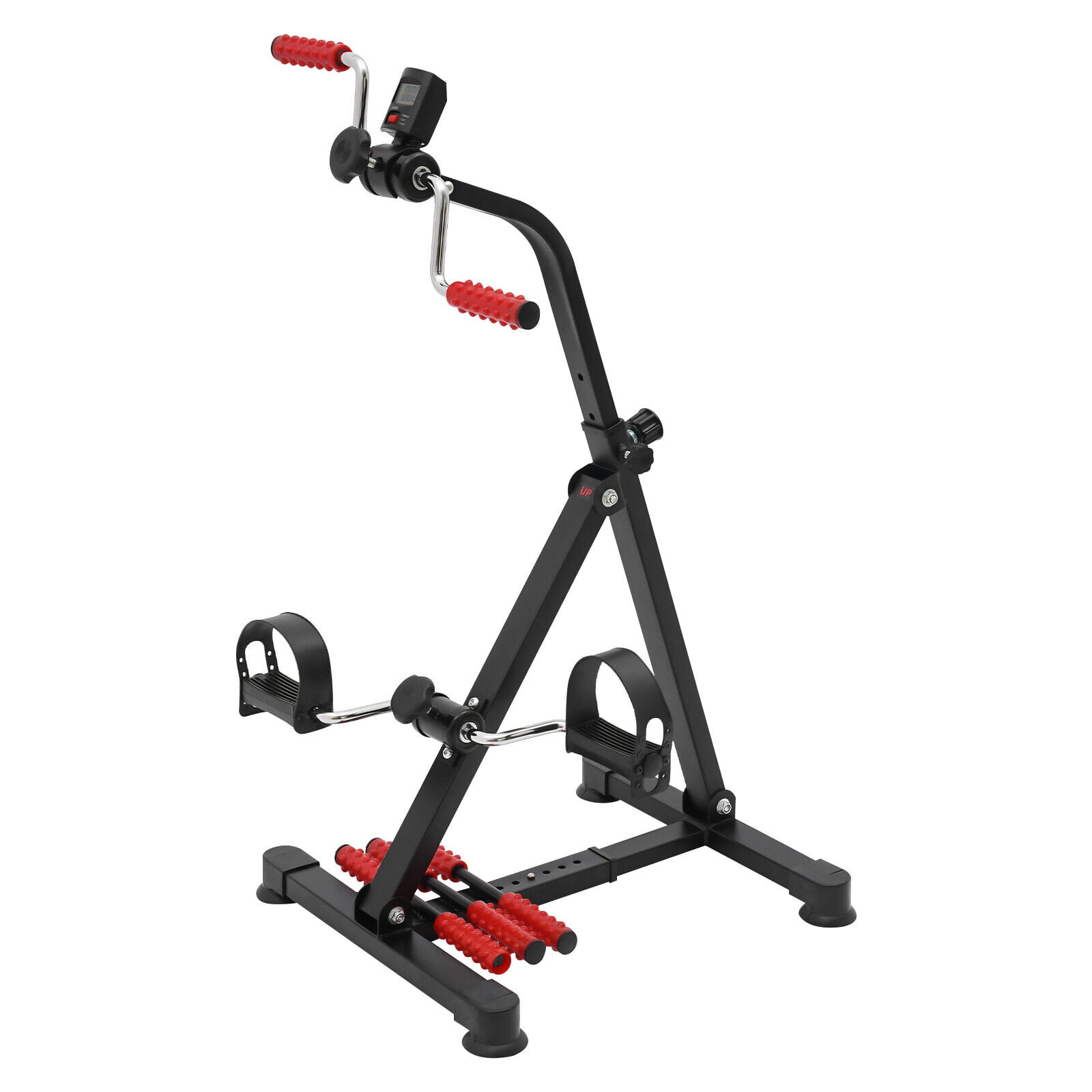 Pedal Exerciser for Physical Therapy & Arm/Leg Workout, Under Desk Bike Pedal Exerciser with 8-Level Adjustable Resistance, LCD Monitor