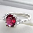 thumbnail image 2 of 6*8mm Rose Red White Cz 925 Silver Jewelry Flower Ring Women's Wedding Size 6-10, 2 of 4