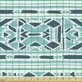 thumbnail image 2 of Ethnic Upholstery Fabric by the Yard, Horizontally Arranged Inspired Print of Geometric Shapes, Decorative Fabric for DIY and Home Accents, Deep Sky Blue Indigo by Ambesonne, 2 of 5