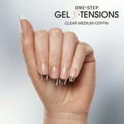 Salon Perfect Artificial Fake Press On Nail Tips, 302 Gel X-Tension, Clear, Medium Coffin, File and Glue Included 120 Nails