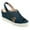 Navy Blue, variant on FSJ Women Peep Toe Wedge High Heels Cross Strap Platform Strappy Sandals Summer Casual Holiday Shoes Size 8 Green