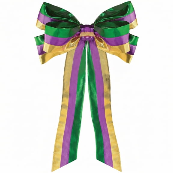 Amscan Vibrant Mardi Gras Bow Decoration – 2 Count