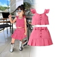 thumbnail image 6 of Coerni Toddler Girls Clothes 3T 4T 5T 6T 7T Summer Outfits Baby Kids Short Sleeve T-Shirt Tops & Bow Shorts Sets 2pcs, 6 of 6