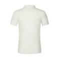 thumbnail image 3 of WREESH Men's Casual Fashion Solid Turndown Collar Pullover Top with Button Men's Shirt with Button Pullover, Short Sleeve Top White, 3 of 8